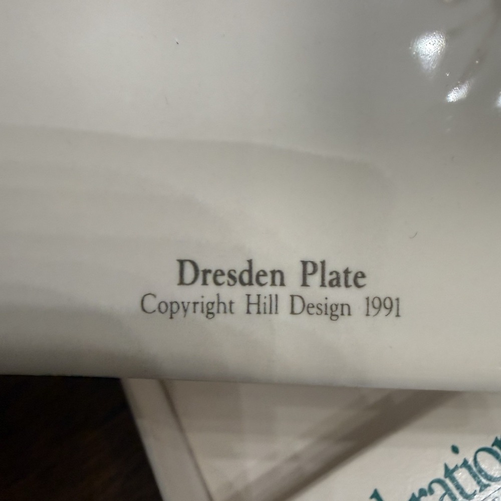 Celebration of American Quilts Hanging Tile new porcelain Dresden Plate 1991 - Picture 3 of 4